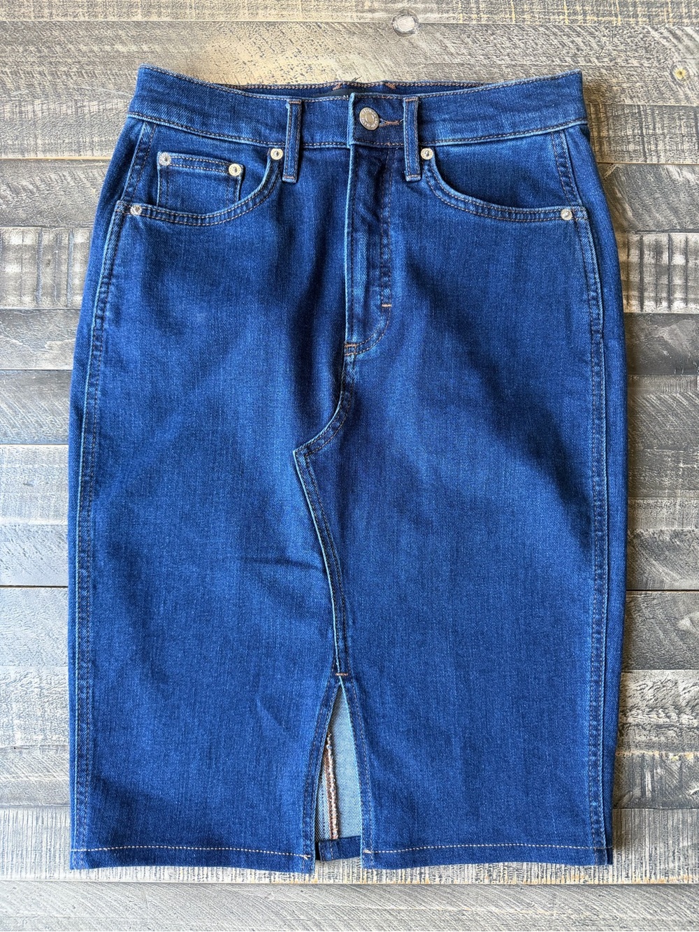 Veronica Beard Breves Denim Midi Skirt